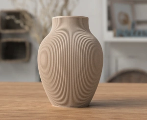 Vază „Linea” 3D – Vază Decorativă cu Striații Verticale, Design Modern