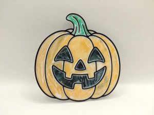 Set 4 Figurine Halloween de Colorat + 12 Carioci Lavabile Incluse – Dovleac, Fantomă, Vampir și Craniu - Img 3