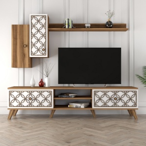 Έπιπλο TV Class S-Walnut, Λευκό