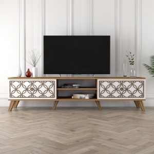 Έπιπλο TV Class-Walnut, Λευκό