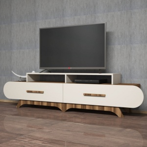 Έπιπλο TV Flora-Walnut, Κρεμ