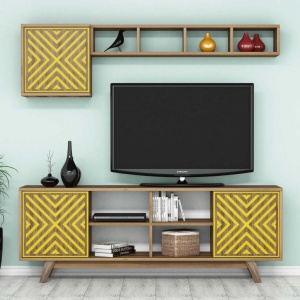 Έπιπλο TV İnci-Walnut, Yellow