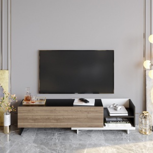 Έπιπλο TV Parion-Λευκό, Μαύρο, Walnut