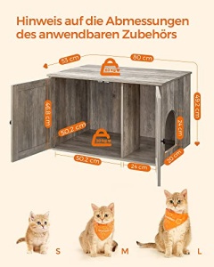 Αμμολεκάνη γάτας, Feandrea, Γκρι, 80x53x50 cm - Img 6