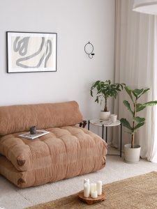 Αναδιπλούμενος καναπές 2 θέσεων Fold Καφέ 120x79x75 cm - Img 3