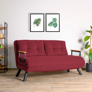 Αναδιπλούμενος καναπές 2 θέσεων Sando 2 Maroon