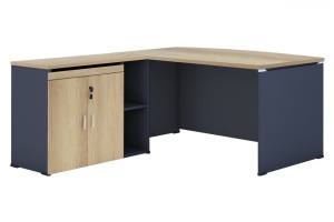 Αναστρέψιμο γραφείο Lotus Oak, Ανθρακί 180x160x75 cm - Img 4