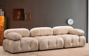 Αρθρωτός καναπές Bubble 3 θέσεων Κρεμ 288x95x75 cm