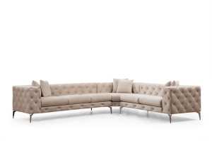 Αριστερός Γωνιακός Καναπές Como Εκρού 310x70x270 cm - Img 4