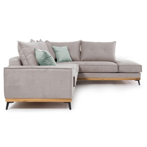 Αριστερός Γωνιακός Καναπές Luxury II Elephant - Ciel - Μαύρο 290x235x90 cm - Img 3