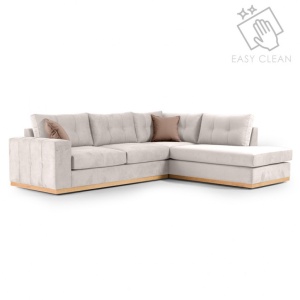 Αριστερός Γωνιακός Καναπές Boston Κρεμ - Mocha - Natural 280x225x95 cm