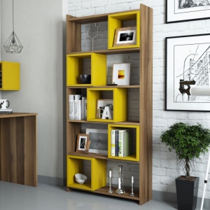 Βιβλιοθήκη Box - Walnut, Κίτρινο