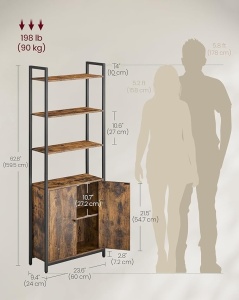 Βιβλιοθήκη Καφέ Vasagle 24 x 60 x 159.5 cm - Img 3