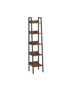 Βιβλιοθήκη τύπου σκάλας, Vasagle, 5 ράφια, LLS109B01, Rustic Καφέ