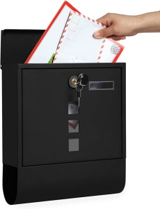 Γραμματοκιβώτιο Songmics, 24 x 30 cm, Black, διαμέρισμα για εφημερίδα - Img 7