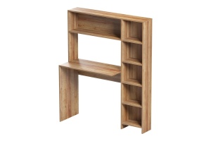 Γραφείο Janson Pakoworld με βιβλιοθήκη, χρώμα δρυς, 113.2x40x141.8 cm - Img 2