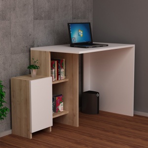 Γραφείο Kely Λευκό - Oak 113x55x74 cm - Img 2