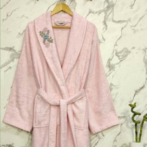 Γυναικείο Μπουρνούζι, Rose Pink, Μέγεθος L (Μπαμπού)