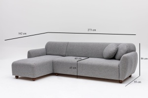 Γωνιακός Καναπές Eddy Ανοιχτό Γκρι 162x93x86 cm - Img 12