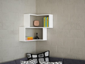 Γωνιακό ράφι Bulut Λευκό 45x55.4x14.5 cm