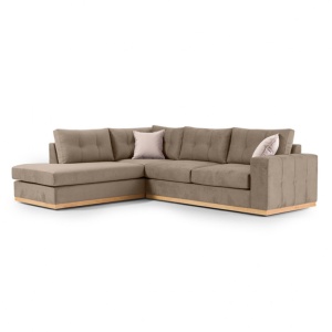 Δεξιός Γωνιακός Καναπές Boston Mocha - Κρεμ - Natural 280x225x95 cm