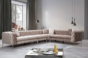 Δεξιός Γωνιακός Καναπές Como Μπεζ 310x73x270 cm