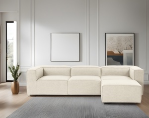 Δεξιός Γωνιακός Καναπές Fora Εκρού 296x185x66 cm