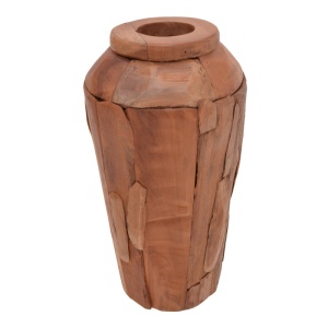 Διακοσμητικό βάζο Archean ξύλο teak σε φυσικό χρώμα 30x30x80 cm