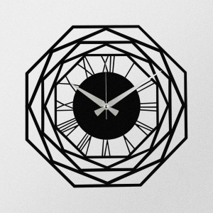 Διακοσμητικό Μεταλλικό Ρολόι Τοίχου Enzoclock Μαύρο 48x48 cm - Img 4