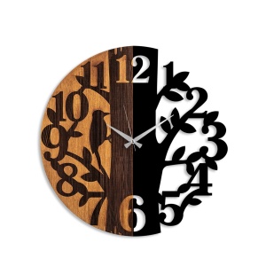 Διακοσμητικό Ξύλινο Ρολόι Τοίχου Wooden Καρυδί 3x56 cm - Img 5