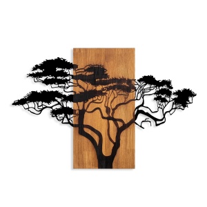 Διακοσμητικό Τοίχου από Ξύλο και Μέταλλο Acacia Tree, Καρυδί, 90x58 cm - Img 5