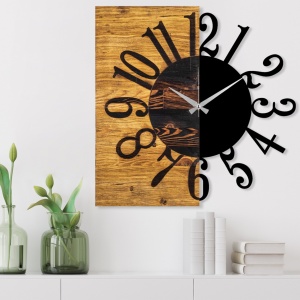 Διακοσμητικό Ξύλινο Ρολόι Τοίχου Wooden Καρυδί 58x3x58 cm