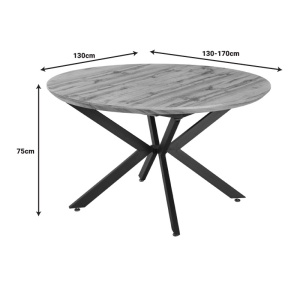 Επεκτεινόμενο τραπέζι Edina, Pako World, MDF, Sonoma, 130-170x130x75 cm - Img 7