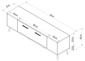 Έπιπλο TV Detas Λευκό 150x48.2x35 cm - Img 6