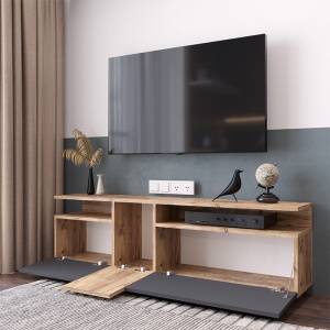 Έπιπλο TV Elana Sonoma-Ανθρακί 150x29.5x46.3cm - Img 2