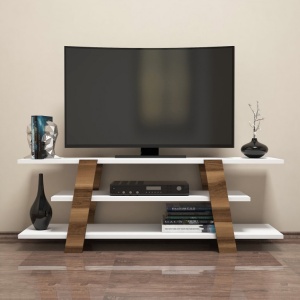 Έπιπλο TV Flower-Walnut, Λευκό - Img 2