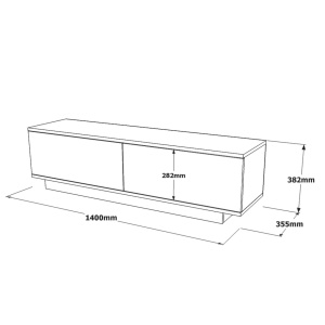 Έπιπλο TV FN1 Λευκό 140x38.2x35.5 cm - Img 7