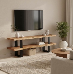 Έπιπλο TV, Fuji, Φυσικό, 140x40x52 cm