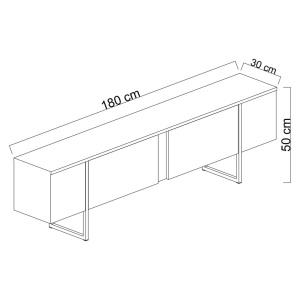 Έπιπλο TV Luxe Λευκό 180x30x50 cm - Img 7