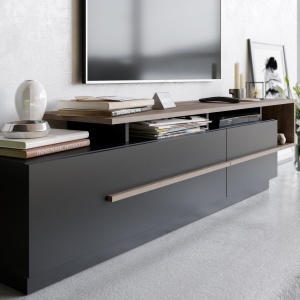 Έπιπλο TV Pia Μαύρο 180x46.4x38.9 cm - Img 3