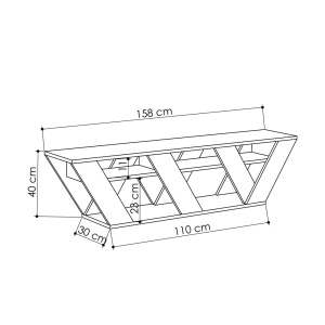 Έπιπλο TV Ralla Ανθρακί 158x40x30 cm - Img 3
