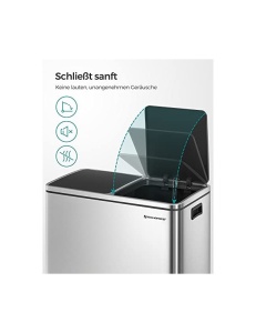 Κάδος ανακύκλωσης, Songmics, 2 διαμερίσματα, LTB60NL, 2 x 30 L - Img 6