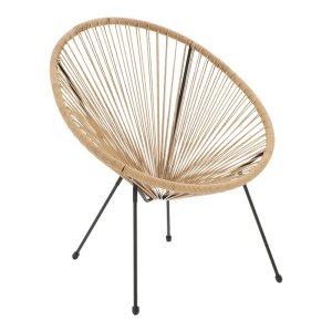 Καρέκλα scoica de gradina, Acapulco, Μαύρο-Natural, 68.5x74.5x84 cm