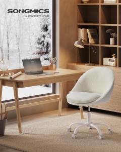 Καρέκλα γραφείου boucle Cappuccino Songmics 56x60x93.3 cm - Img 3