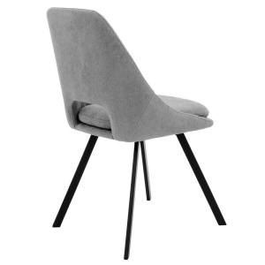 Καρέκλα Initiate material teddy γκρι-μαύρο πόδι μεταλλικό 48x57x85 cm - Img 2