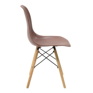 Καρέκλα Julita πλαστικό PP καφέ πόδια φυσικά 41x46x41+ cm - Img 3
