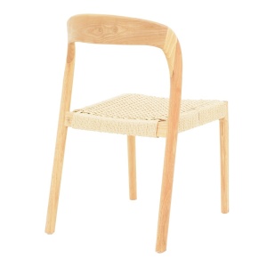 Καρέκλα Tavrine από ξύλο καουτσουκόδεντρου και iuta σε φυσικό χρώμα 47x59x78 cm - Img 2