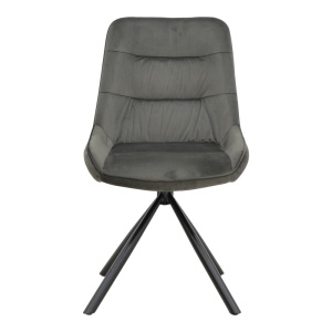Καρέκλα Wori βελούδο σκούρο γκρι και πόδια metalice negre 48x56x82 cm - Img 4