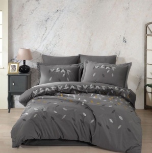 Κλινοσκεπάσματα Poplin Lidia Gray (Βαμβάκι Poplin 100% brodat) 6 Τεμάχια