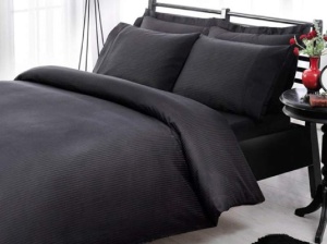 Κλινοσκεπάσματα Premium Basic Stripe Μαύρο (Βαμβάκι 100%)